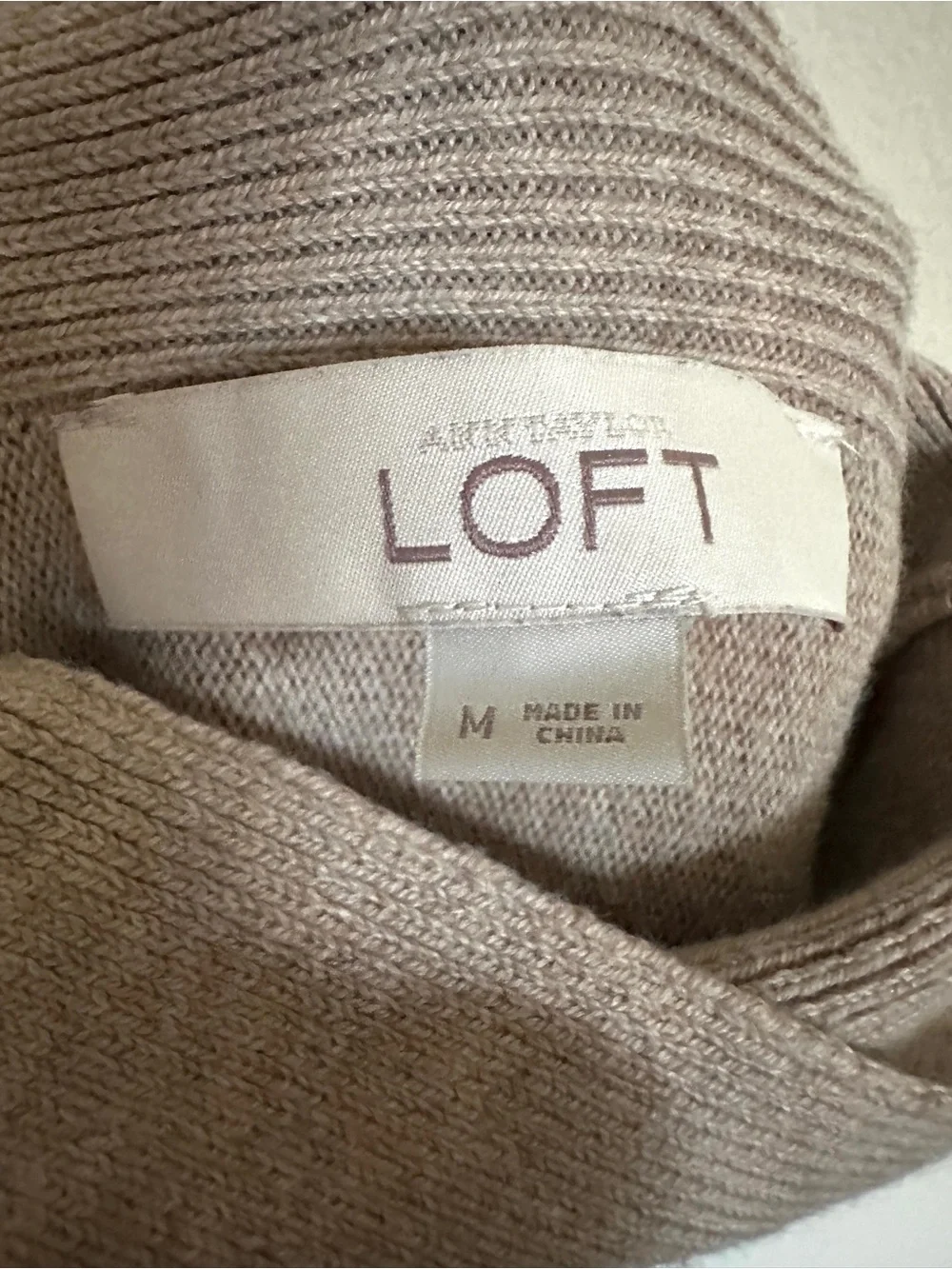 LOFT Beige Turtleneck Sweater